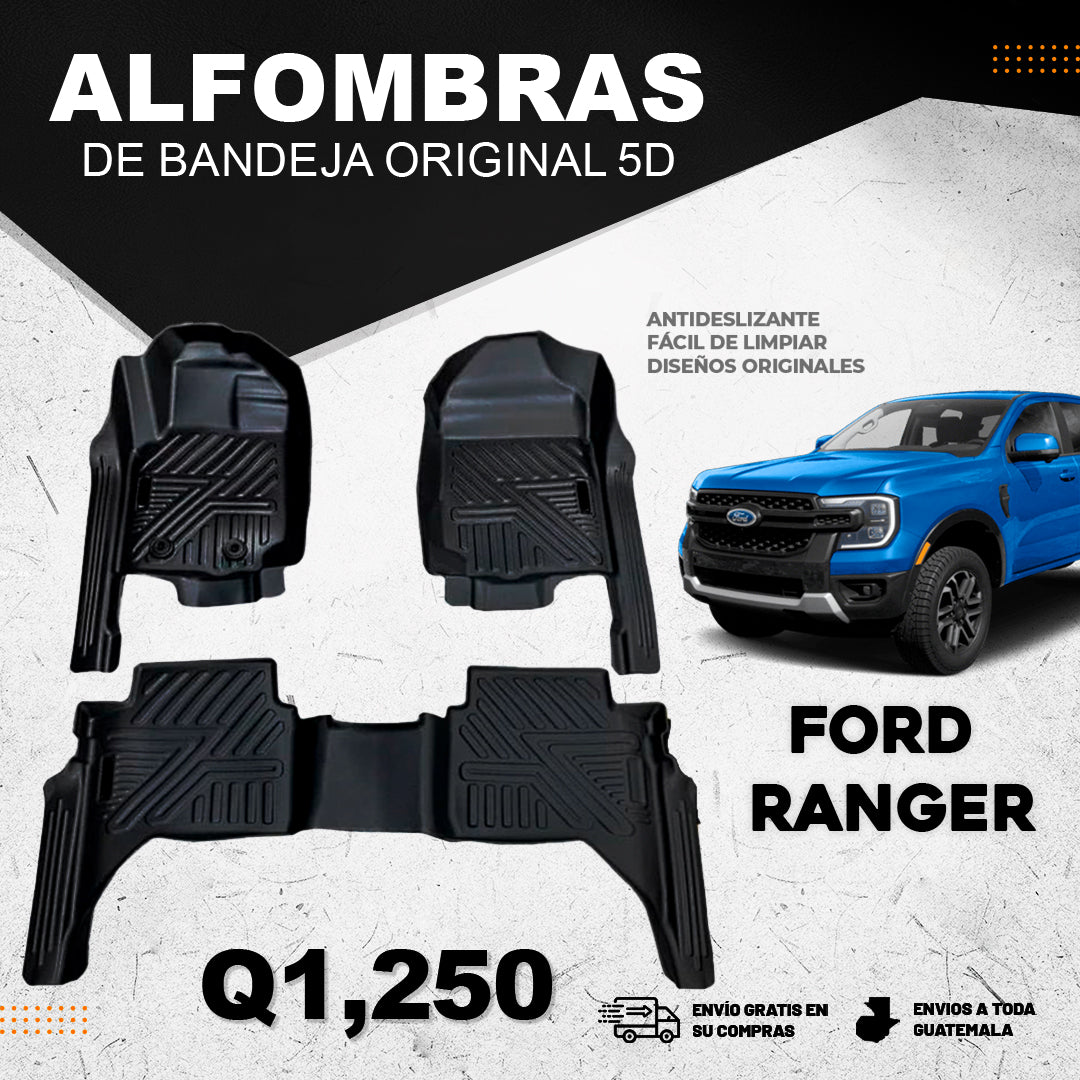 Alfombras 5D para Ford Ranger 2010 al 2025 3 Piezas