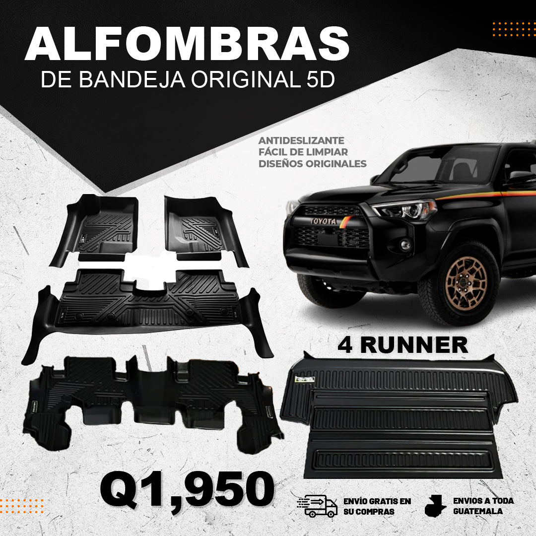 Alfombras 5D para Toyota 4Runner 2010 al 2025 5 Piezas