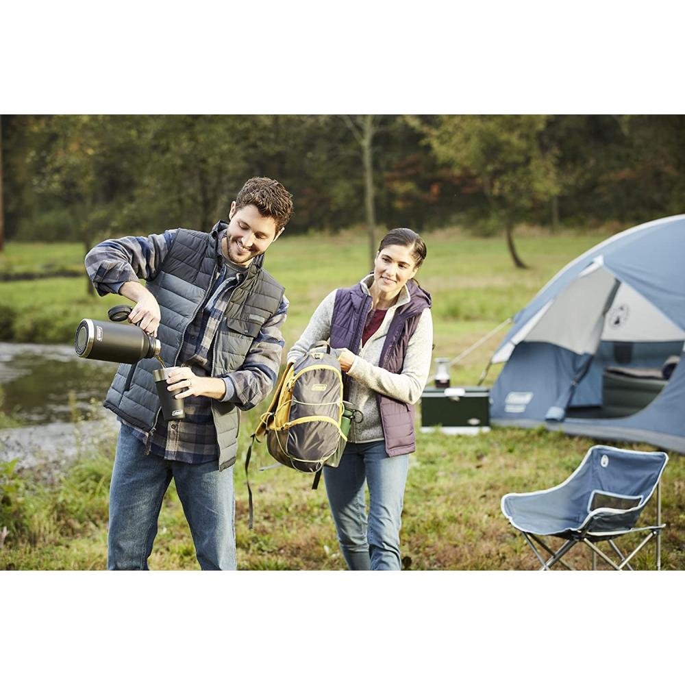 Termo De Acero Inoxidable, 64 Onzas De Capacidad, Color Negro, Coleman