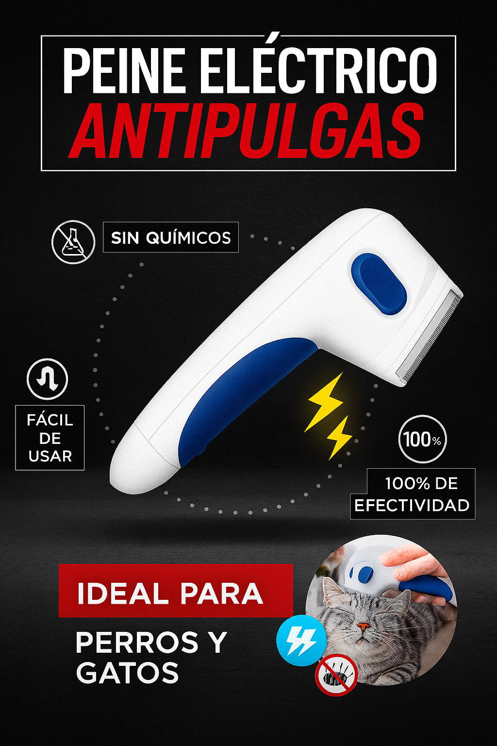 Cepillo eléctrico Antipulgas