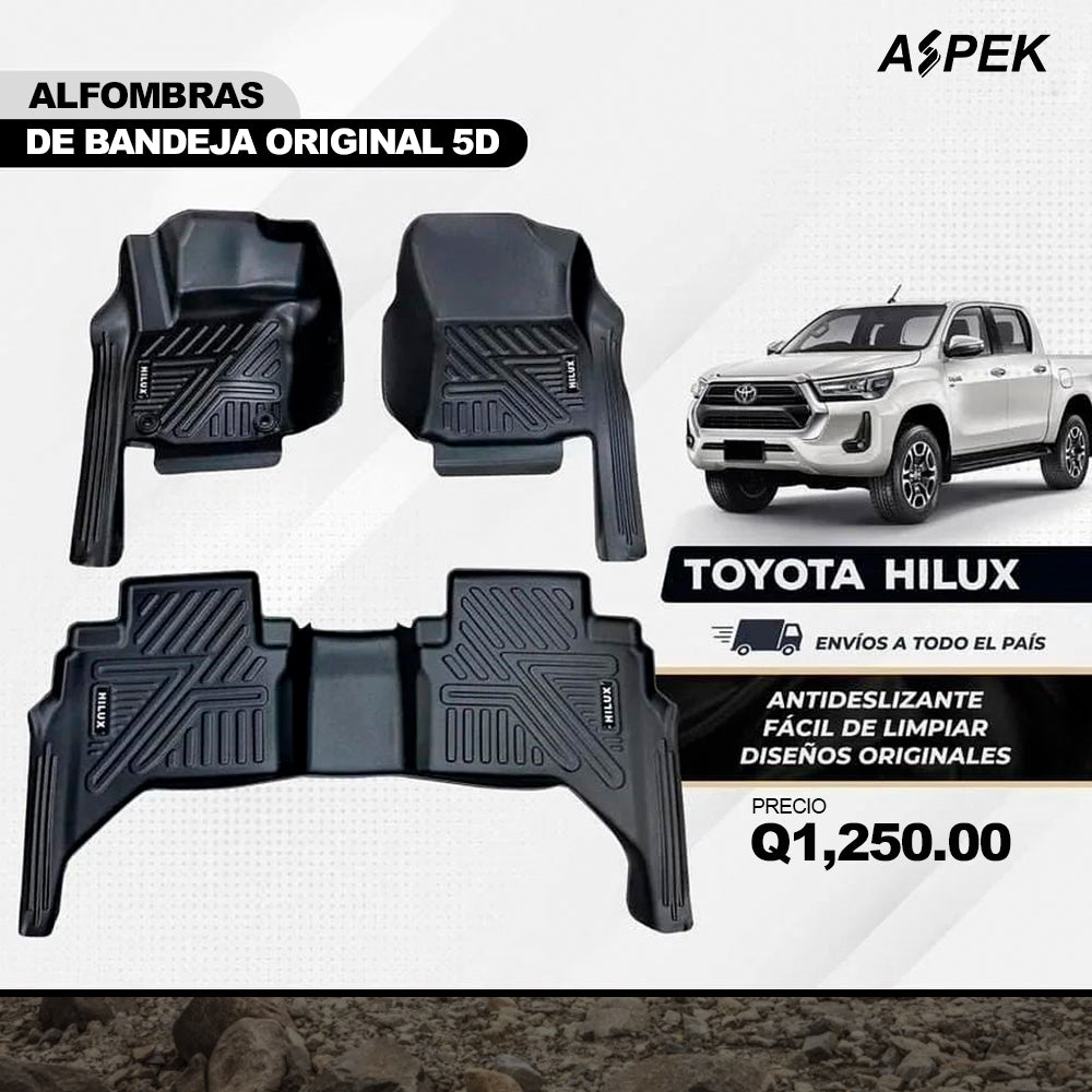 Alfombras 5D para Toyota Hilux 2016 al 2024 3 Piezas