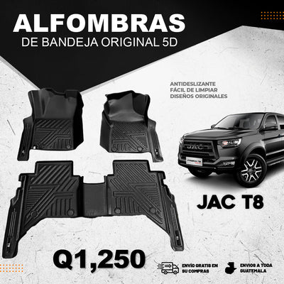 Alfombras 5D para JAC T6, T8, T9 2017 al 2024 3 Piezas