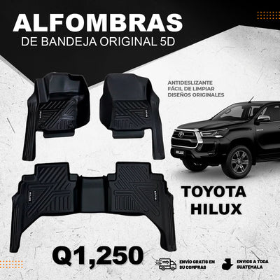 Alfombras 5D para Toyota Hilux 2016 al 2024 3 Piezas