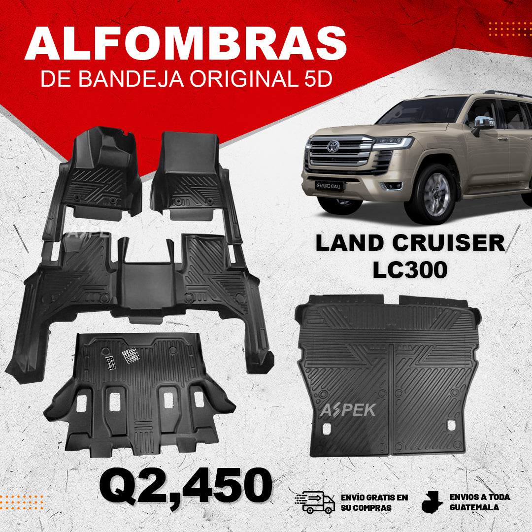 Alfombras 5D para Toyota Coronella LC300 2023 al 2025 5 Piezas