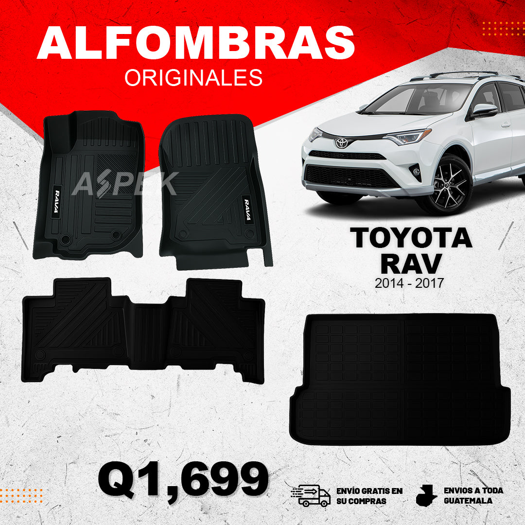 Alfombras 5D para Toyota Rav4 2014 al 2018 4 Piezas