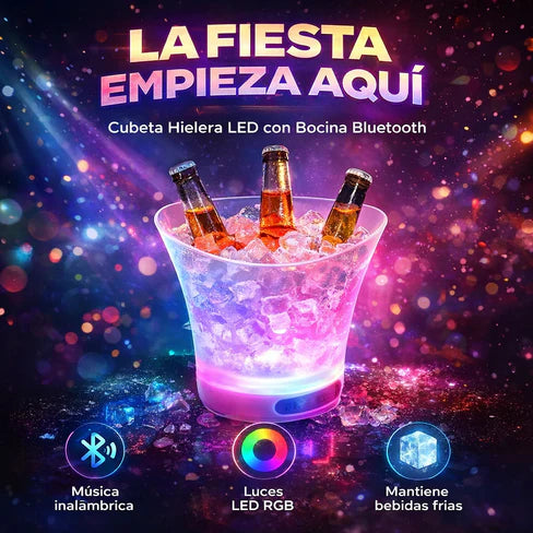 Hielera Cubeta Con Luz Led