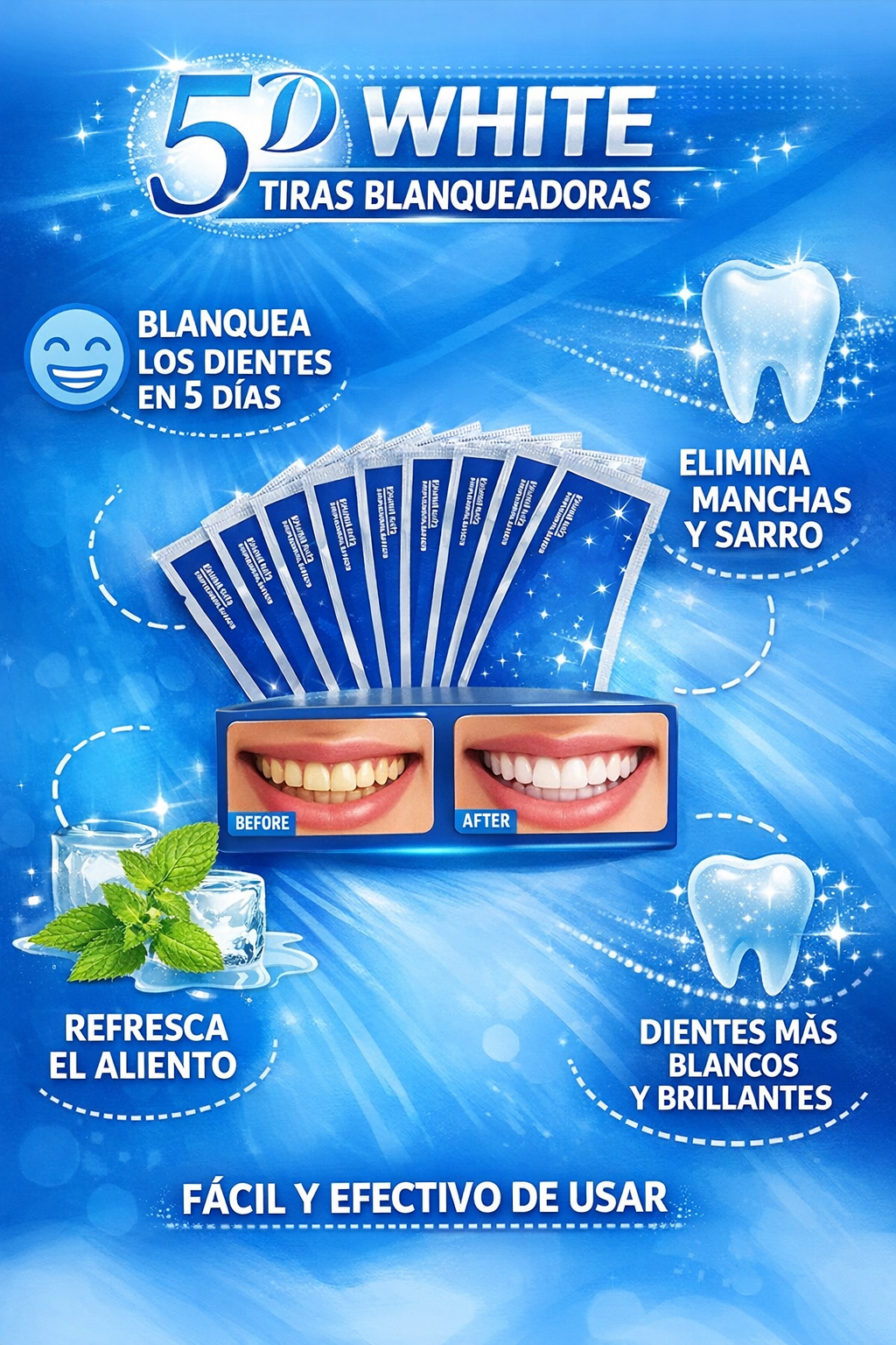 Caja de tiras blanqueadoras