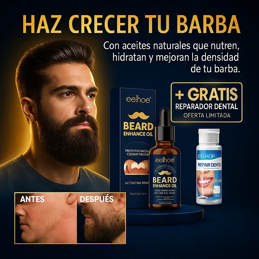 SERUM DE BARBA + GRATIS REPARADOR DE DIENTES