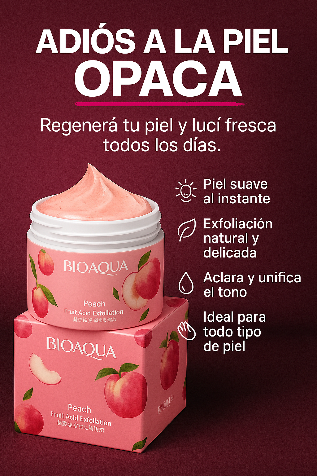 EXFOLIANTE FACIAL DURAZNO BIOAQUA