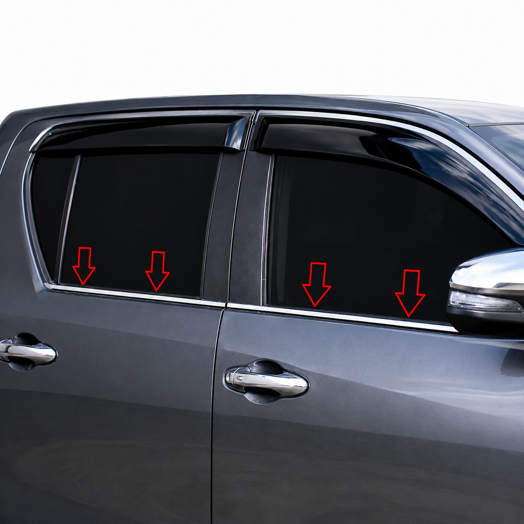 Embellecedor cromado para ventana, compatible con Toyota Hilux Revo 2016 - 2027