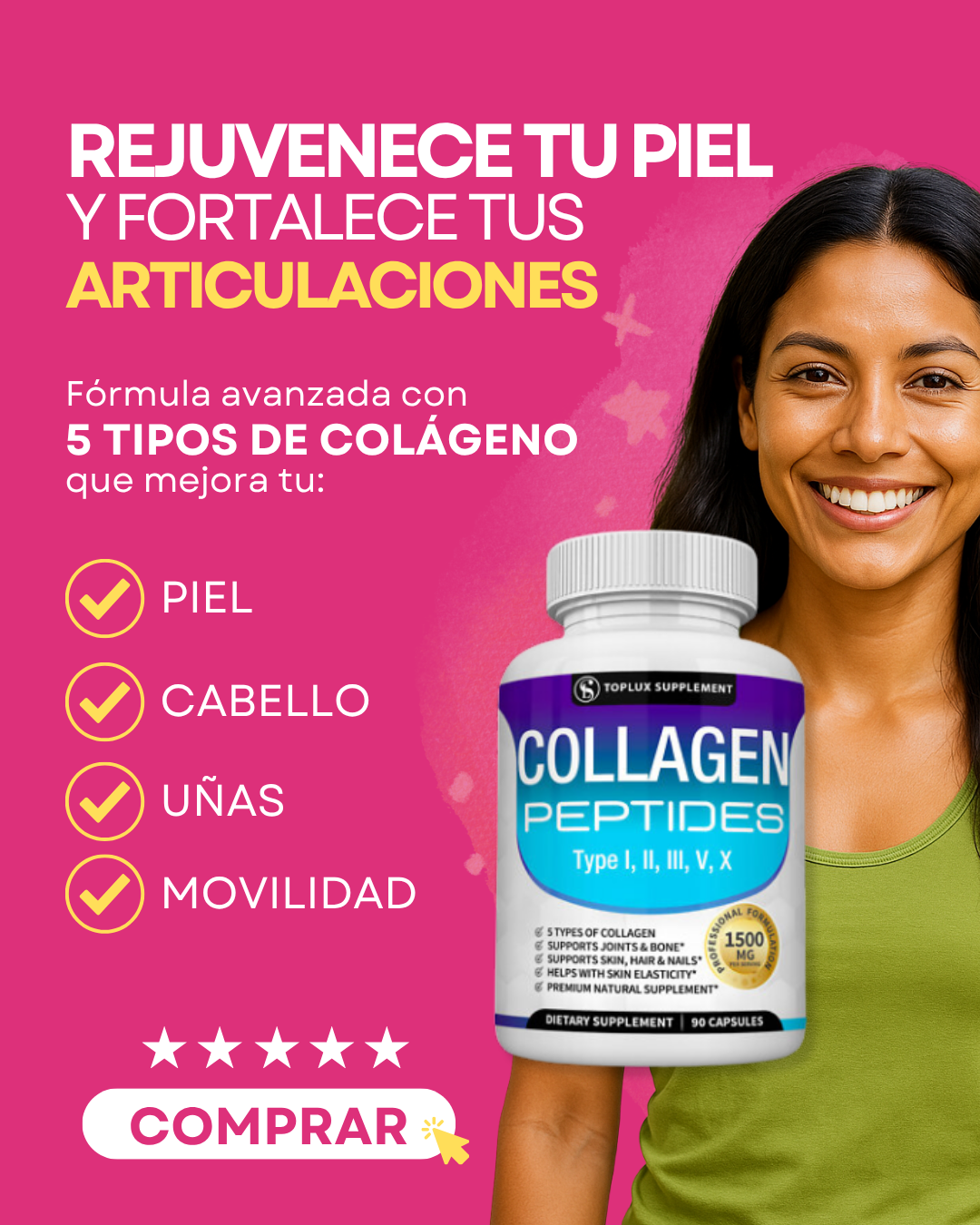 COLLAGEN PEPTIDES TOPLUX 90 CAPSULAS