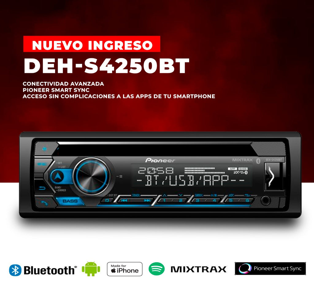 RADIO PIONEER CON DISCO Y BLUETOOTH / DEH-S4250BT