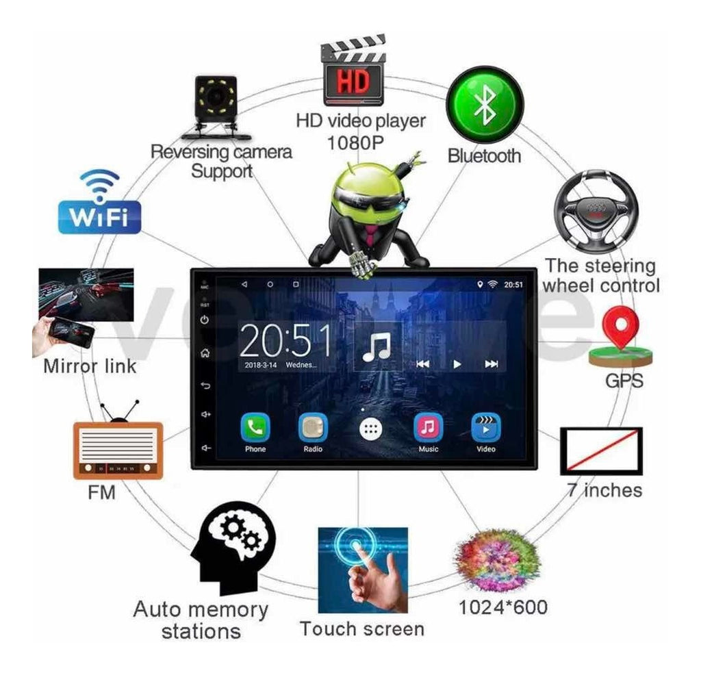 RADIO DE PANTALLA 7 PULGADAS CON SISTEMA ANDROID