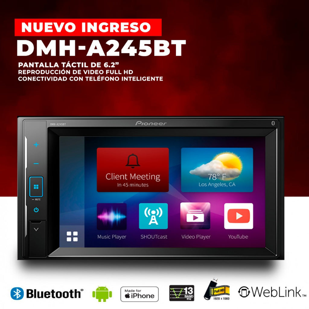 RADIO DE PANTALLA PIONEER / DMH-A245BT